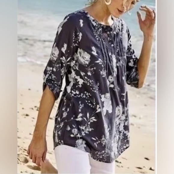 Soft Surroundings Floral Women's blouse shirt size small - Picture 1 of 4